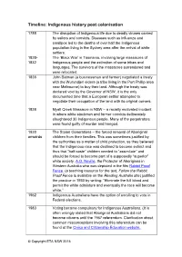 Indigenous History Post Colonisation