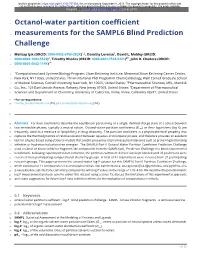 Octanol-Water Partition Coefficient Measurements for the SAMPL6
