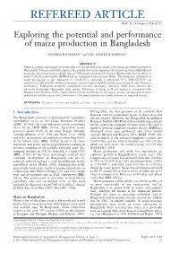 REFEREED ARTICLE DOI: 10.5836/Ijam/2014-02-05 Exploring the Potential and Performance of Maize Production in Bangladesh