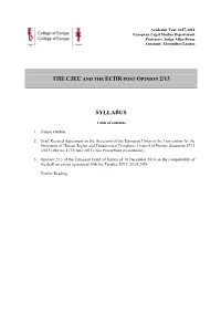 The Cjeu Syllabus