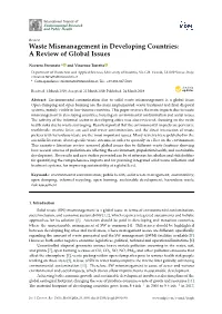 Waste Mismanagement in Developing Countries: a Review of Global Issues