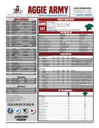 Aggie Army Game Notes Game Notes #17 - at Chicago State
