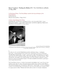 Brian Urquhart, “Finding the Hidden UN,” New York Review of Books , 27 May 2010