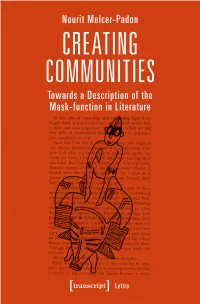 Creating Communities Towards a Description of the Mask-Function in Literature