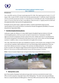 EAO HAZARD MONITORING SUMMARY REPORT (August) Date: 16/08/2016 Introduction