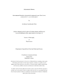 Flax (Linum Usitatissimum L.) As a Model System