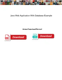 Java Web Application with Database Example