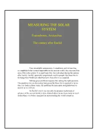 Measuring the Solar System