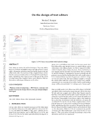 On the Design of Text Editors
