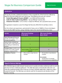 Skype for Business Comparison Guide Skype for Business
