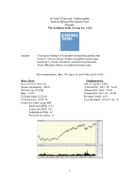 The Goldman Sachs Group, Inc. (GS) Analyst: C