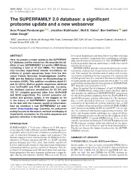 The SUPERFAMILY 2.0 Database: a Signiﬁcant Proteome Update and a New Webserver Arun Prasad Pandurangan 1,*, Jonathan Stahlhacke2, Matt E