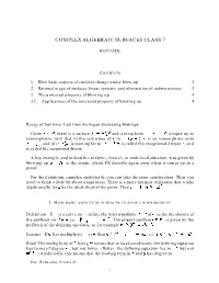 Complex Algebraic Surfaces Class 7
