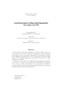 Load Balancing in a Tiling Rendering Pipeline for a Many-Core CPU