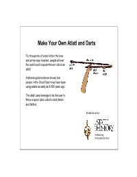 Make Your Own Atlatl and Darts