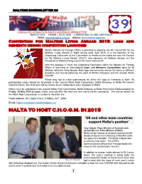 Malta to Host C.H.O.G.M. in 2015