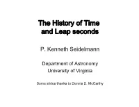 The History of Time and Leap Seconds
