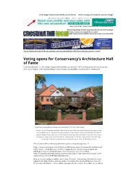 Voting Opens for Conservancy's Architecture Hall of Fame