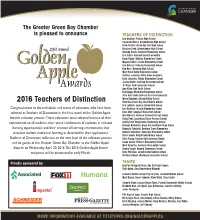 2016 Teachers of Distinction