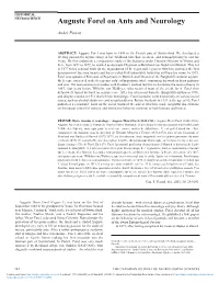 Auguste Forel on Ants and Neurology