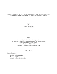 Characterization of Volatiles in Commercial and Self-Prepared Rum Ethers and Comparison with Key Aroma Compounds of Rum