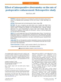 Effect of Intraoperative Aberrometry on the Rate of Postoperative Enhancement: Retrospective Study