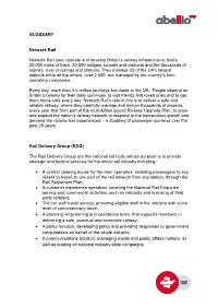 GLOSSARY Network Rail Network Rail Own, Operate And