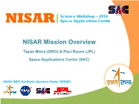 NISAR Science Workshop – 2014