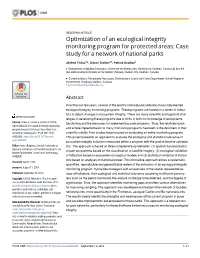 Optimization of an Ecological Integrity Monitoring Program for Protected Areas: Case Study for a Network of National Parks