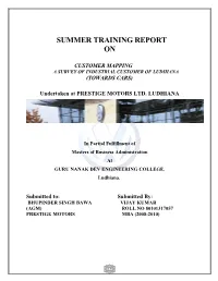 Summer Training Report On
