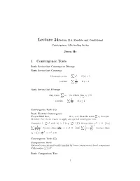 1 Convergence Tests