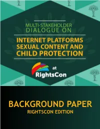 Background Paper Rightscon Edition Table of Contents