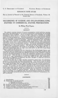 Occurrence of Sucrose and Inulin-Hydrolyzing Enzymes In
