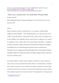 This Is an Original Manuscript/Preprint of An