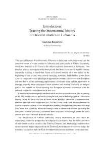 Tracing the Bicentennial History of Oriental Studies in Lithuania