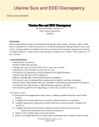 Uterine Size and EDD Discrepancy