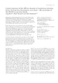 Crystal Structure of the Atpase Domain of Translation Initiation