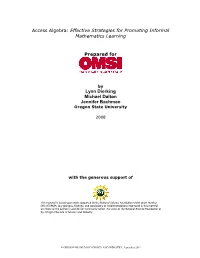 Effective Strategies for Promoting Informal Mathematics Learning