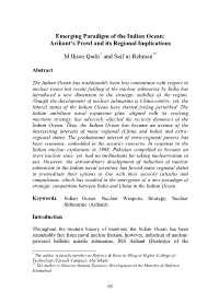 Emerging Paradigm of the Indian Ocean: Arihant’S Prowl and Its Regional Implications
