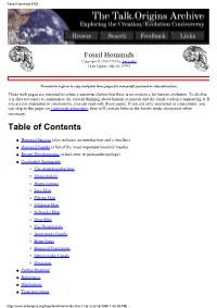 Fossil Hominids FAQ In