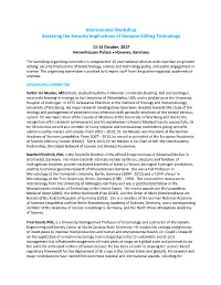International Workshop Assessing the Security Implications of Genome Editing Technology