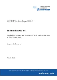 Landholding Patterns and Women's Low Work Participation Rates in West