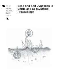 Seed and Soil Dynamics in Shrubland Ecosystems: Proceedings; 2002 August 12–16; Laramie, WY