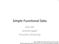 Simple Functional Data