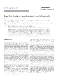 Superfluid Density in a Two-Dimensional Model of Supersolid