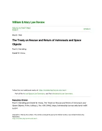 The Treaty on Rescue and Return of Astronauts and Space Objects