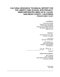 Cultural Resources Technical Report