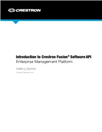 Getting Started: Introduction to Crestron Fusion Software