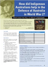 How Did Indigenous Australians Contribute to the Defence Of