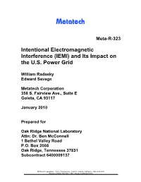 Intentional Electromagnetic Interference (IEMI) and Its Impact on the U.S
